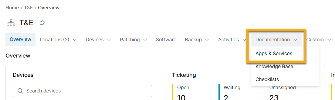 org dashboard_documentation_apps and services.png